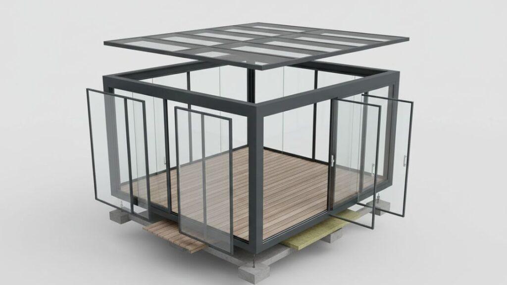 Geïsoleerde tuinkamer exploded view
